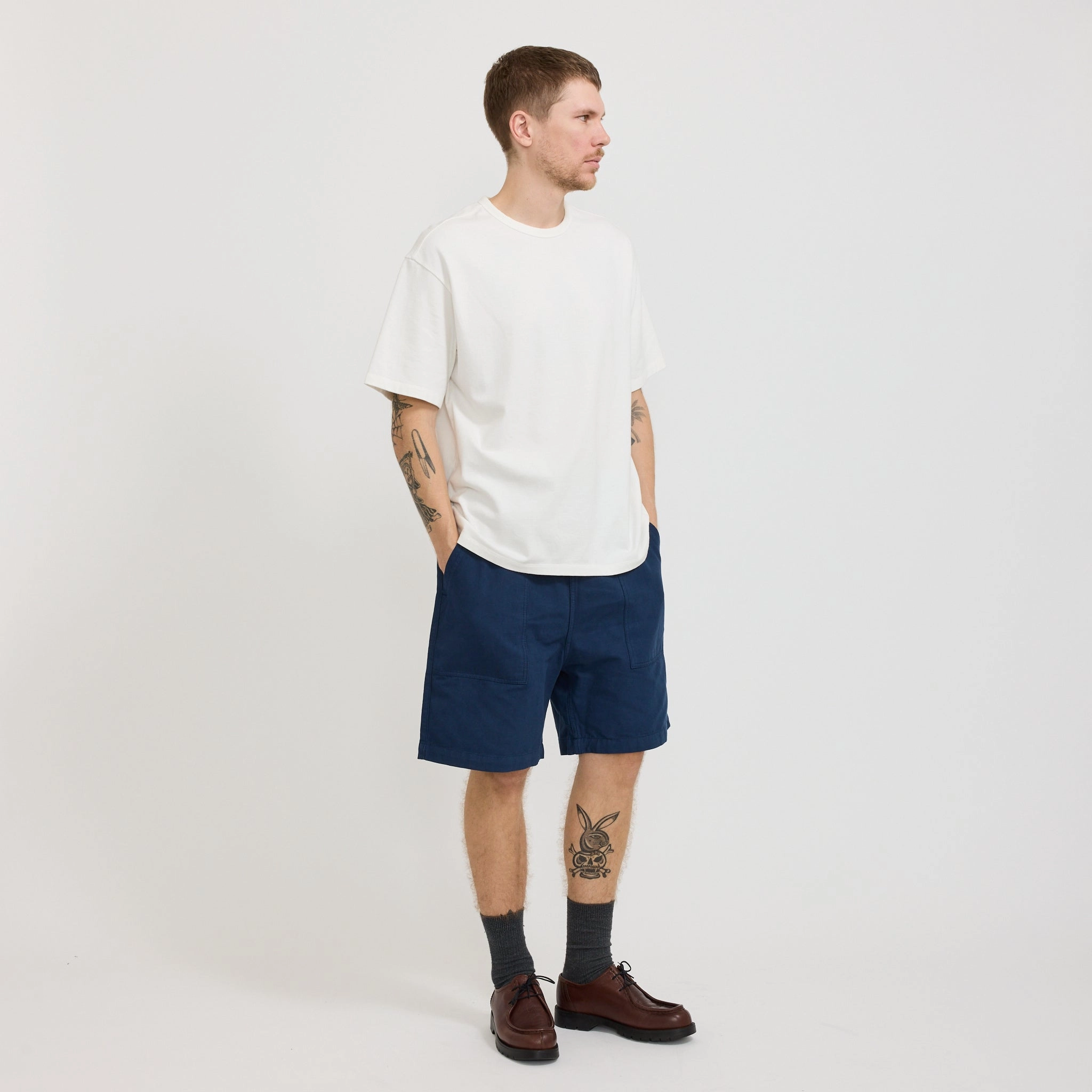 Canvas Chef Shorts Navy UPFProtection