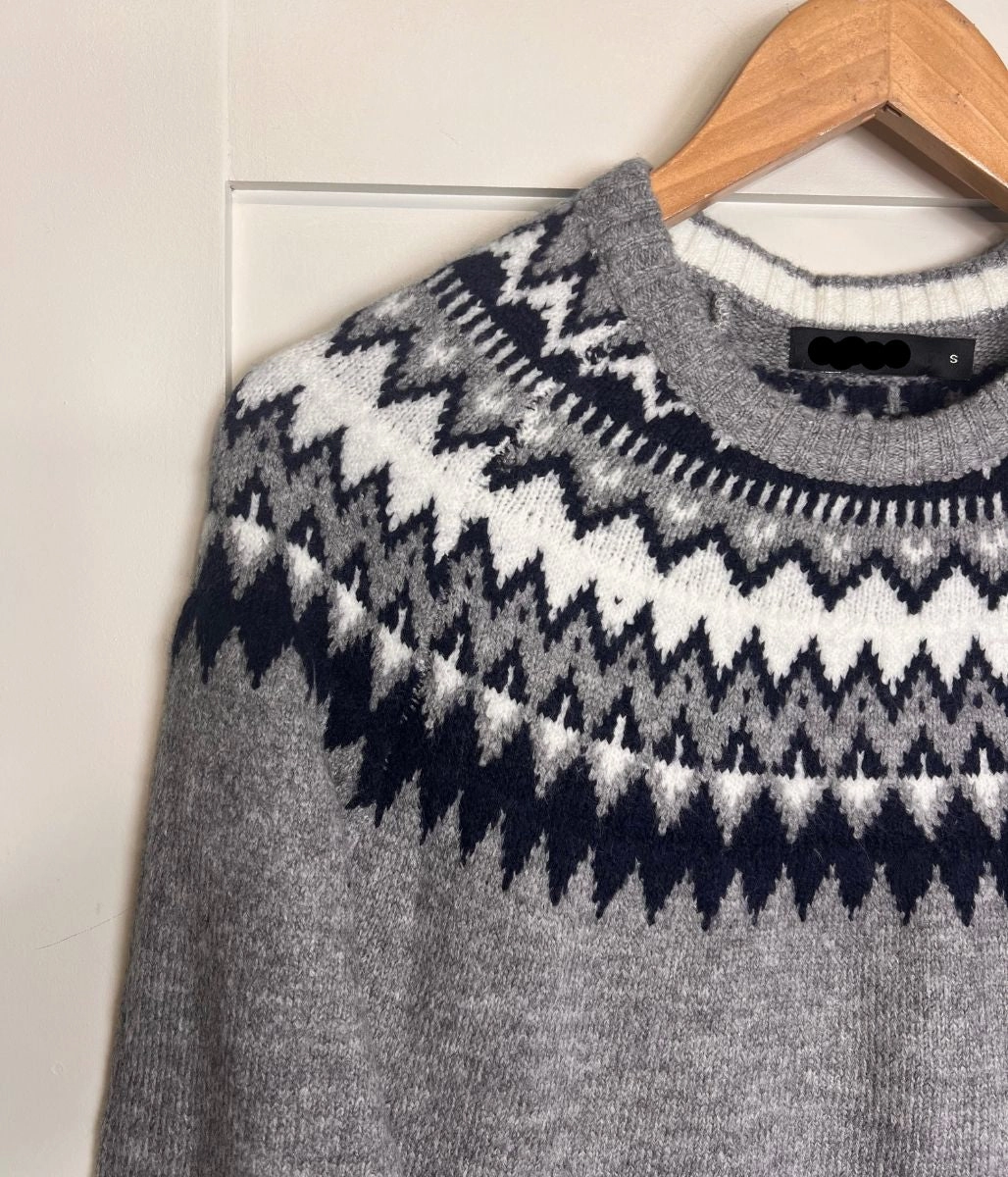 Everyday Layers Light Grey Fairisle Design Jumper
