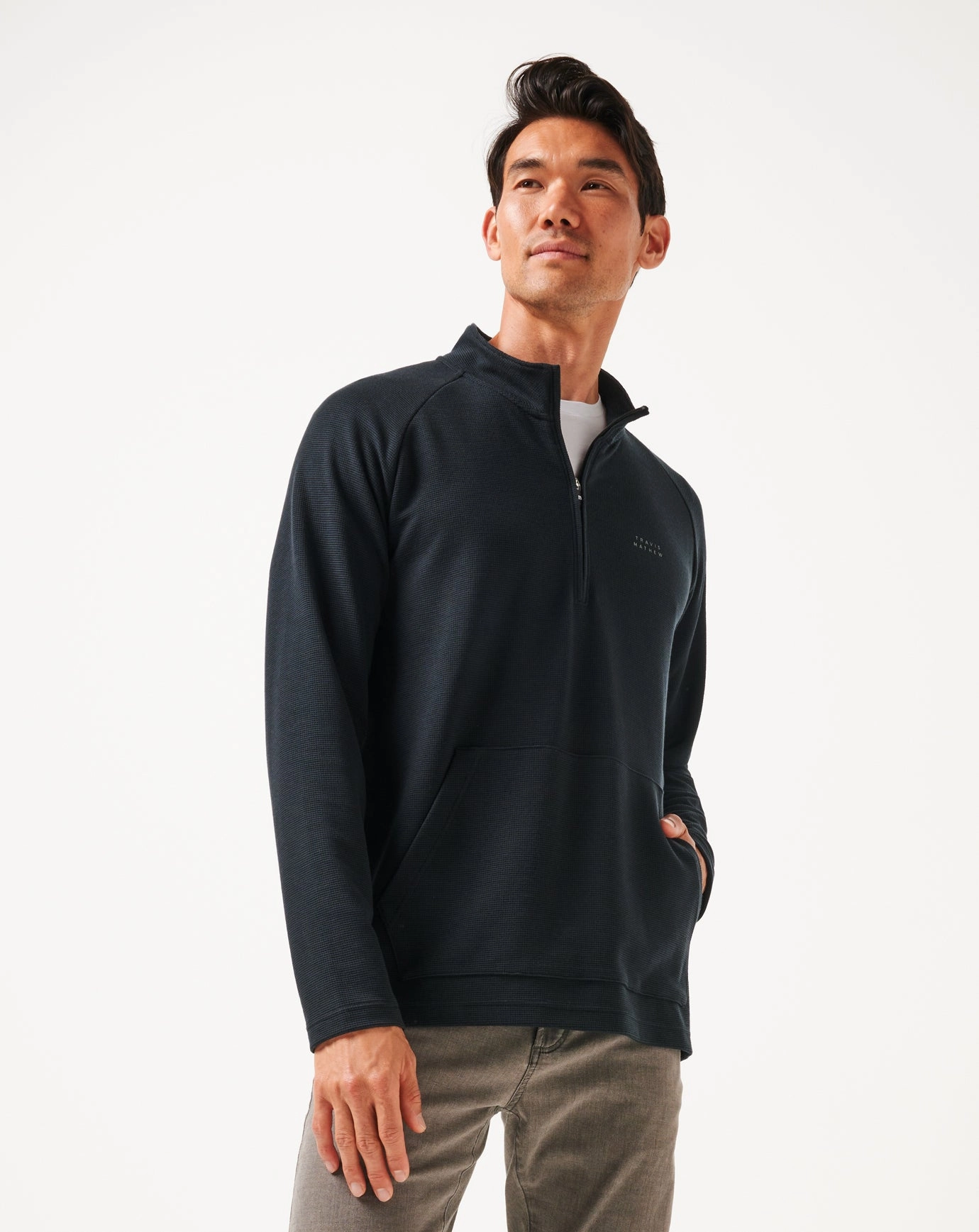 Performance Waffle Quarter Zip Classic Knitwear Stretchy Layers