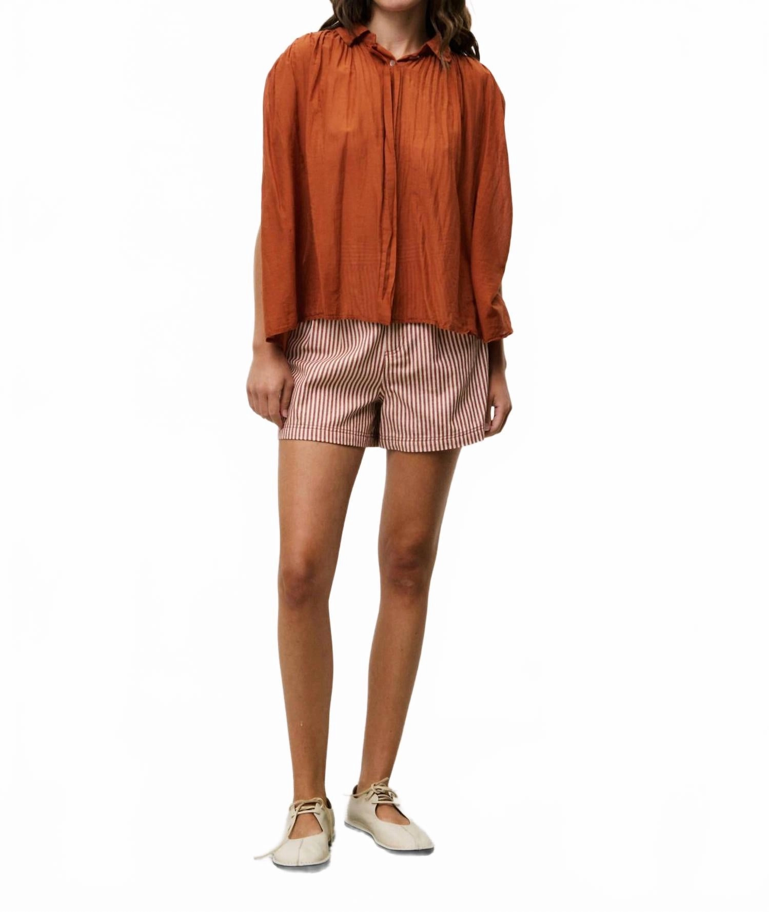 Perrette Striped Shorts In Beige Soft Lining moisture - wicking