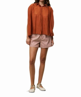 Easy Care Material Everyday Outfit Perrette Striped Shorts In Beige