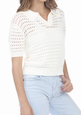Warm Touch Petal Knit Top In Ivory