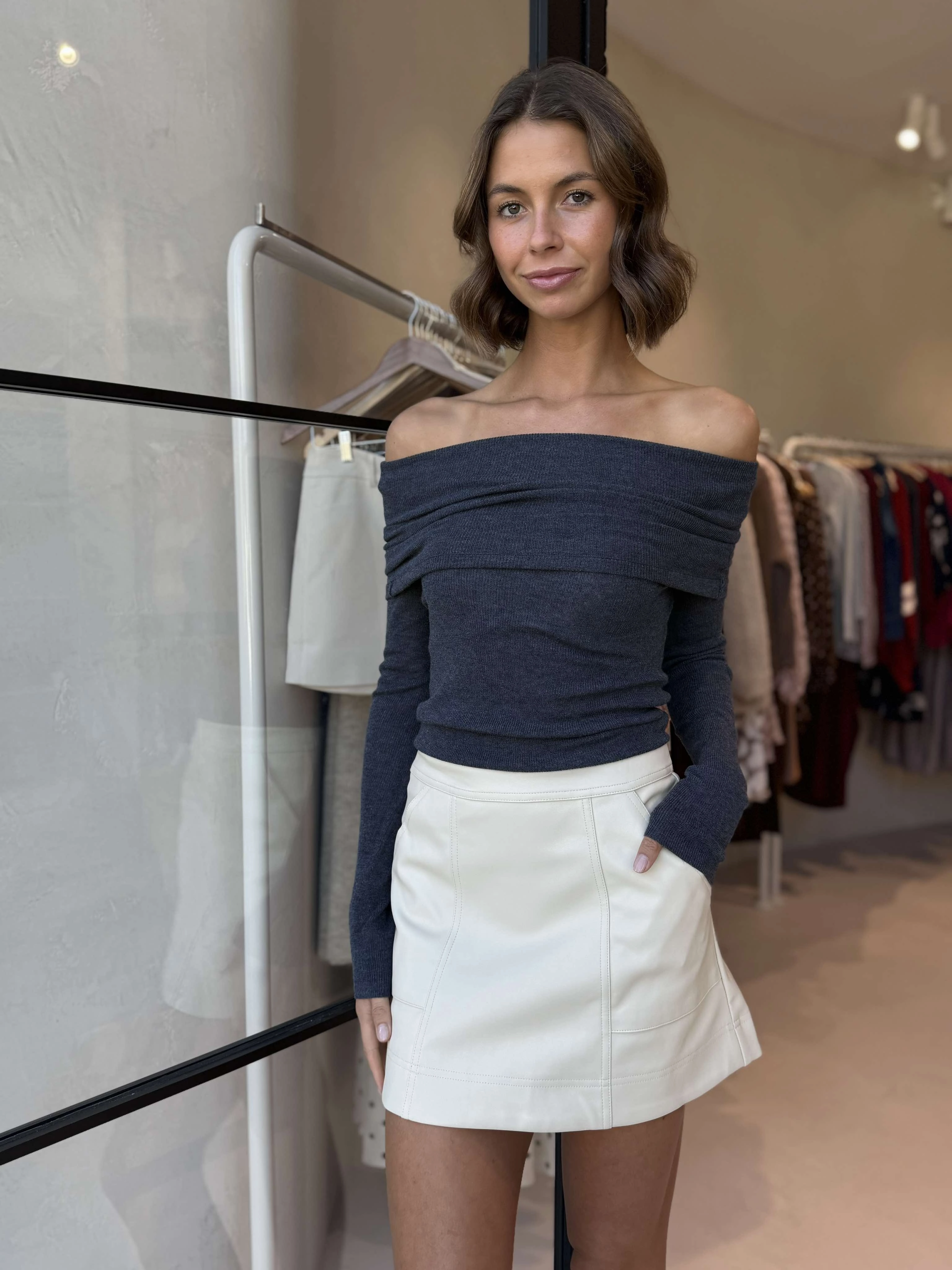 Low Profile Waistband PEY SKIRT - CREAM