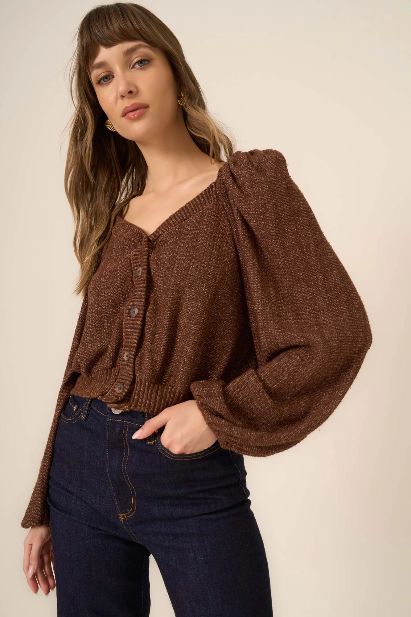 Piece Of My Heart Textured Button Front Cardi Cold Season Wear