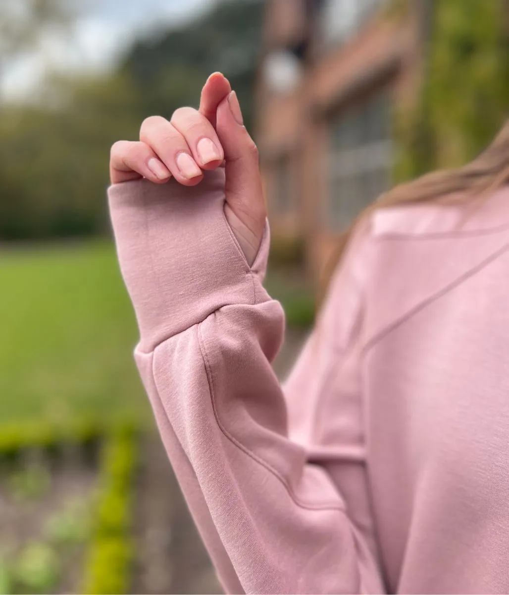 Flatlock stitching Anti Static Treatment Pink Casual Luxe Full Zip Jacket