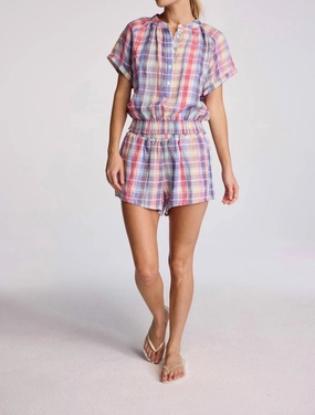 Flexible Design Plaid Zora Shorts In Rainbow Plaid