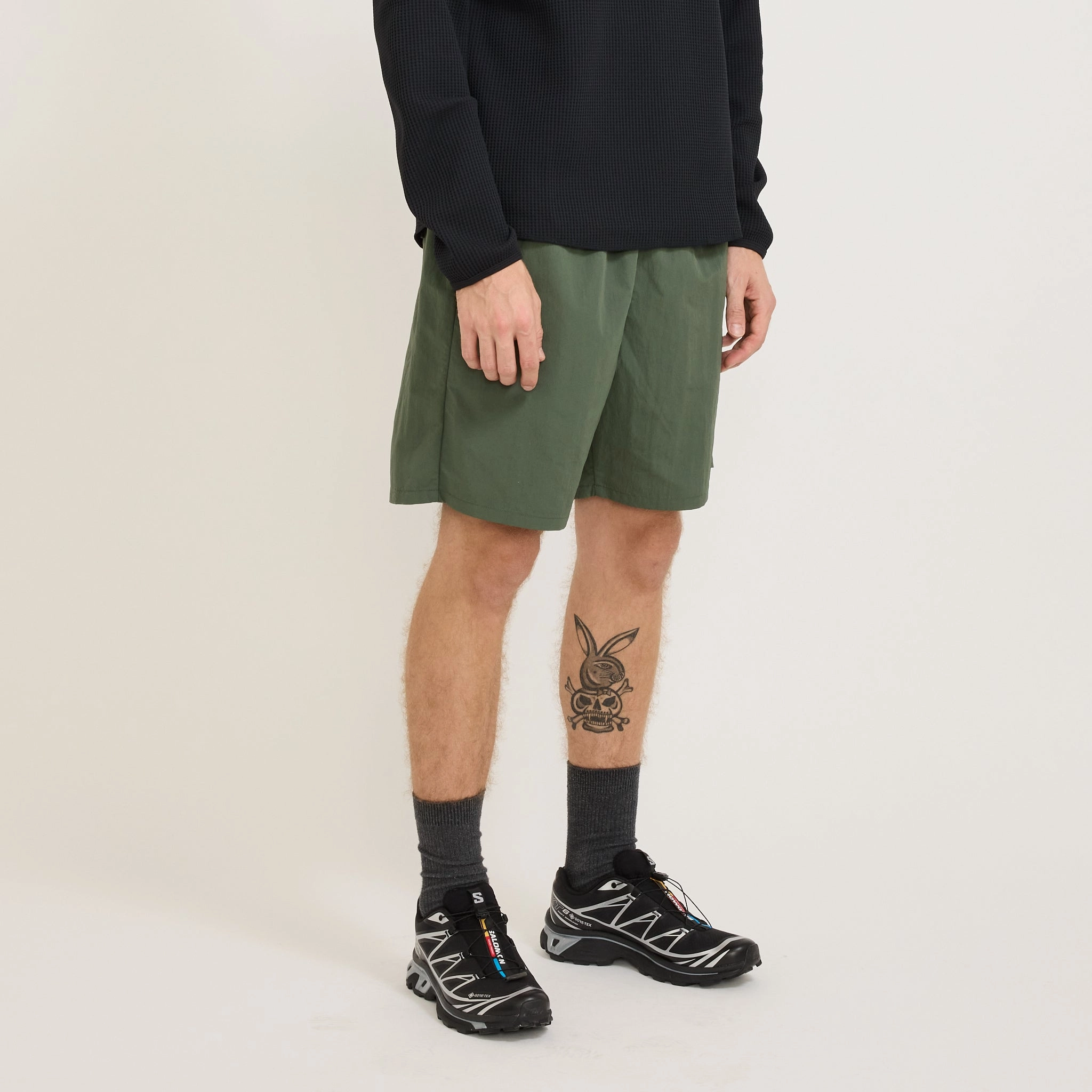 Nylon Shorts Urban Green Playful Prints Warm Fit