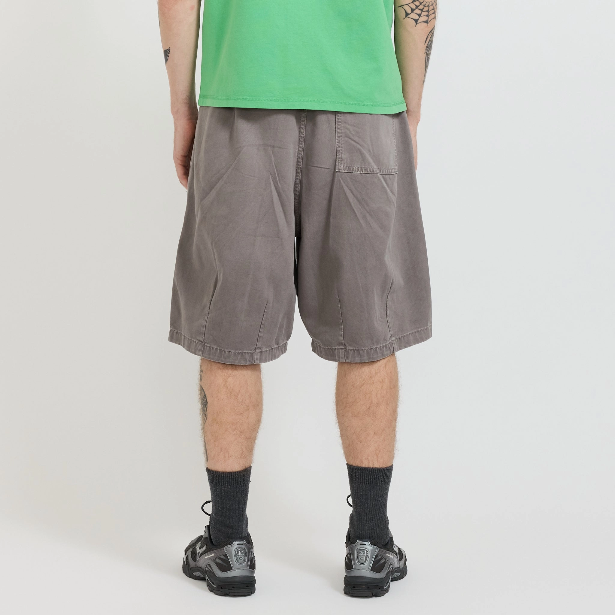 Pleated Balloon Shorts Grey Ultra Breathable Performance Flex