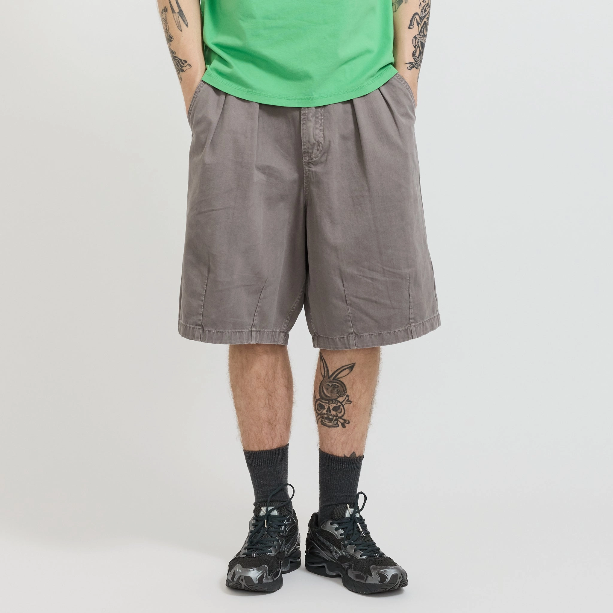 Blazer cycling outfit Pleated Balloon Shorts Grey