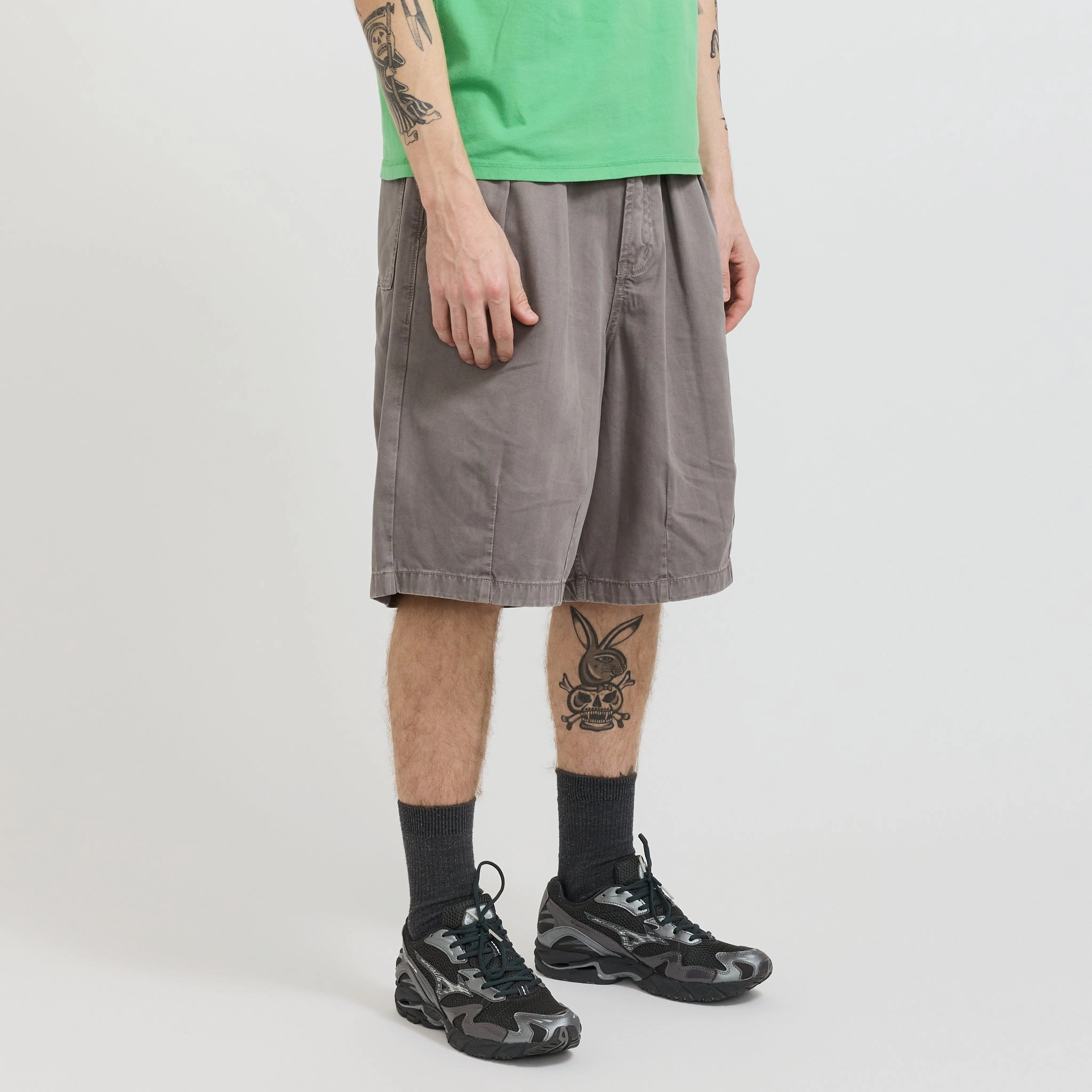 Weekend Wear Stretch Wear Pleated Balloon Shorts Grey