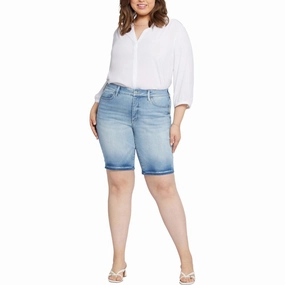 Stylish Fit Seamless Integration Plus Briella Womens Faded Denim Denim Shorts