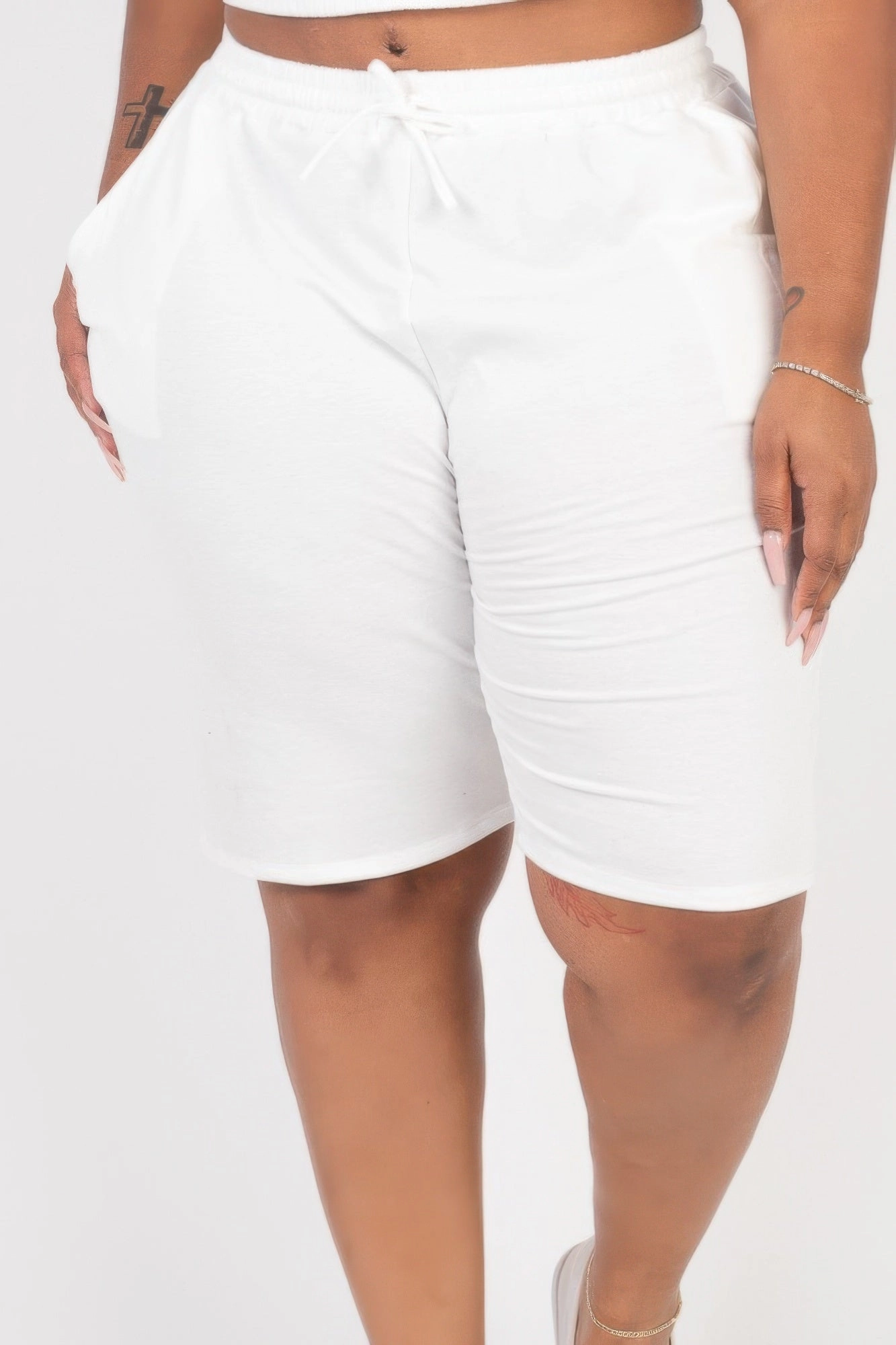 Athletic Look Summer essentials Plus Size French Terry Bermuda Shorts