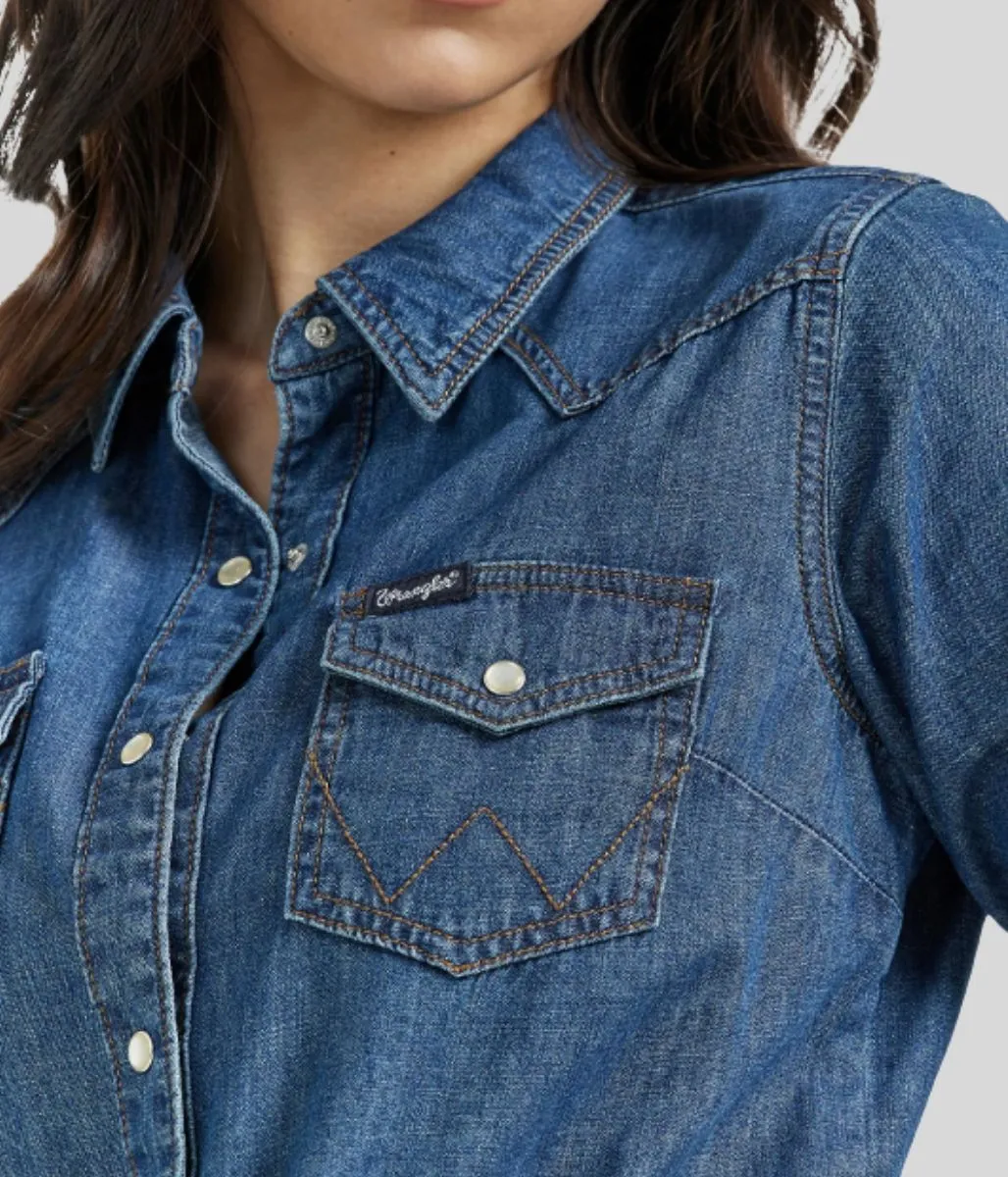 Dark Denim Single Stitch Denim Shirt ShockAbsorbing