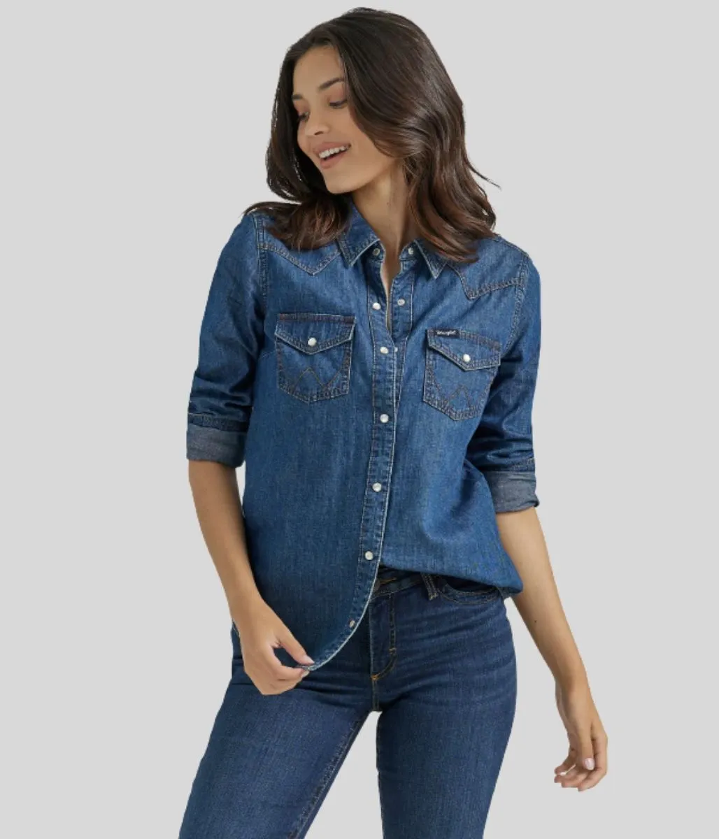 Dark Denim Single Stitch Denim Shirt Stylish Look