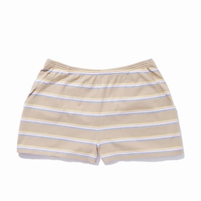 Striped Mid Rise Short In Sand Multistripe hang dry Smooth Texture