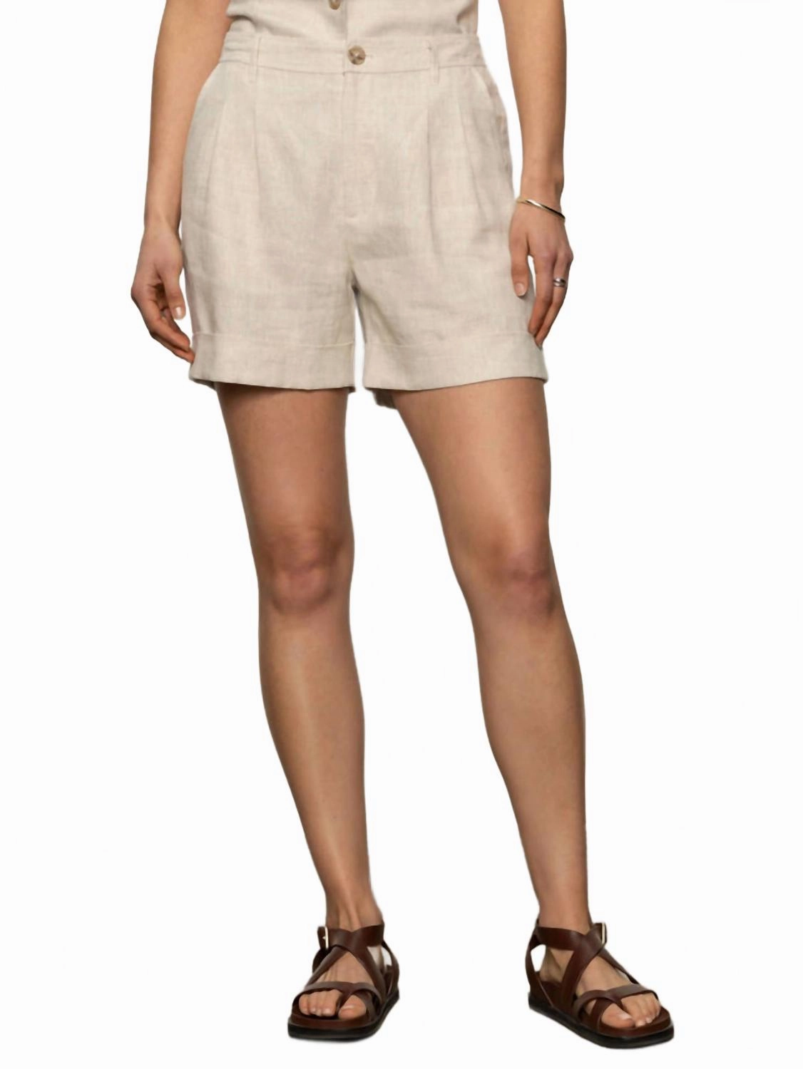 mountain style High Elasticity Blend Caravan Cuffed Short In Flax