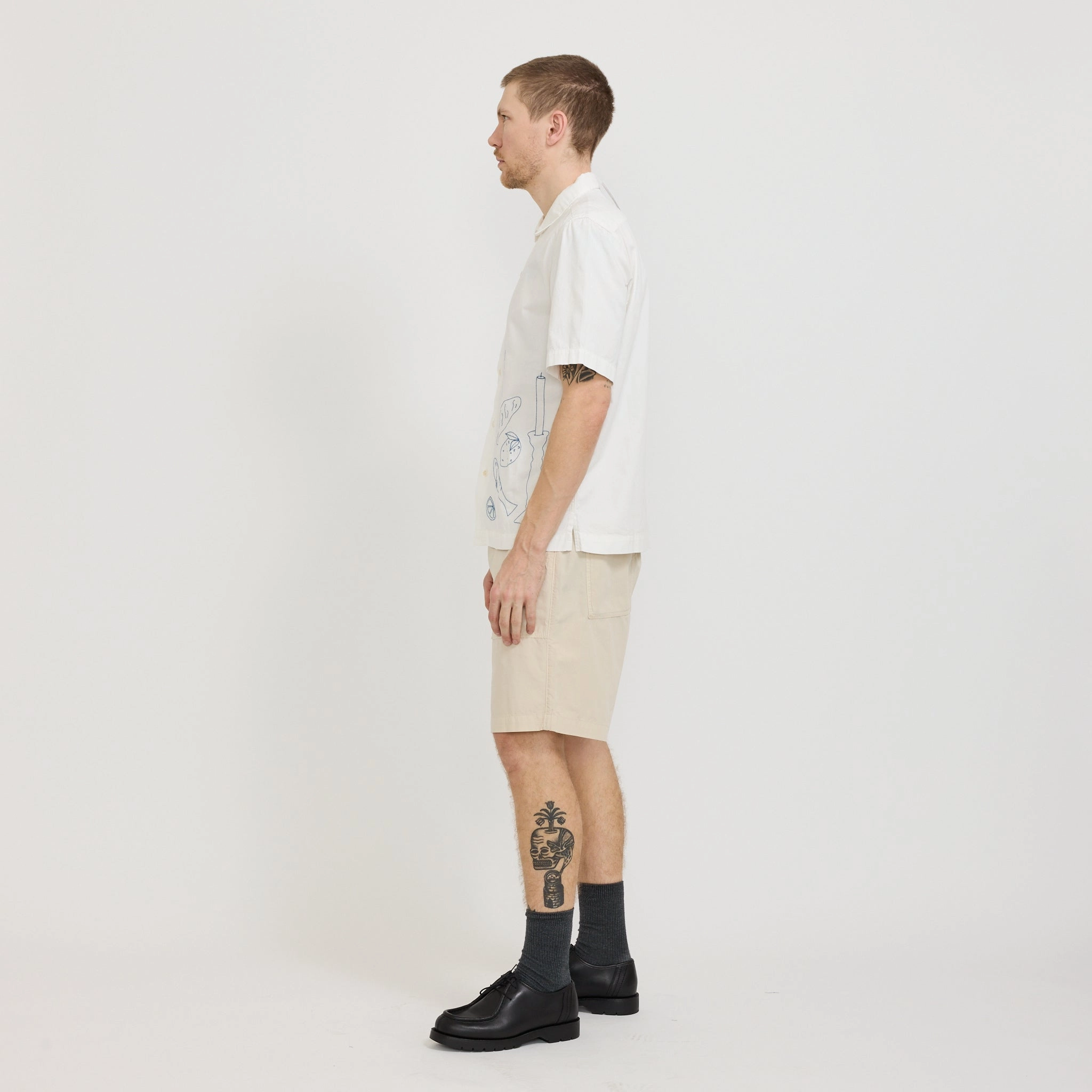 Poplin Chef Shorts White Oak Slim Waist