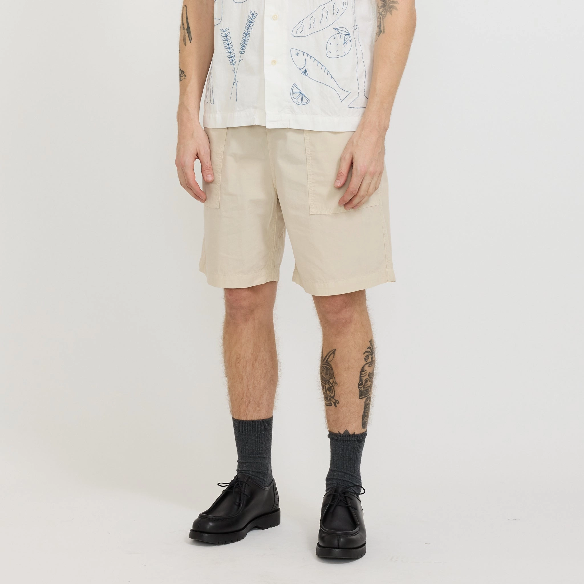 Stylish Design Poplin Chef Shorts White Oak