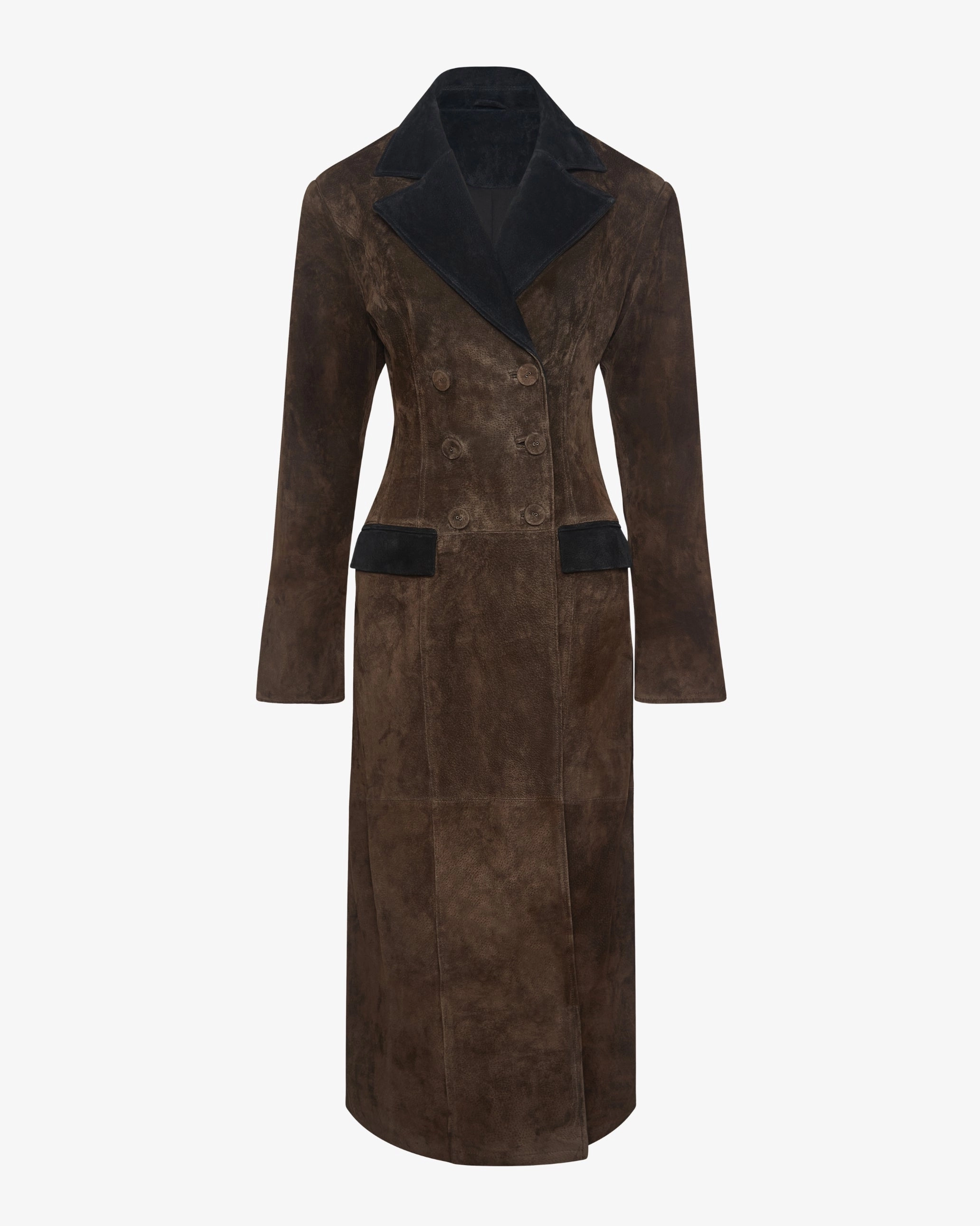 Flexible Fit Essential City Look Premium Double Breasted Suede Coat