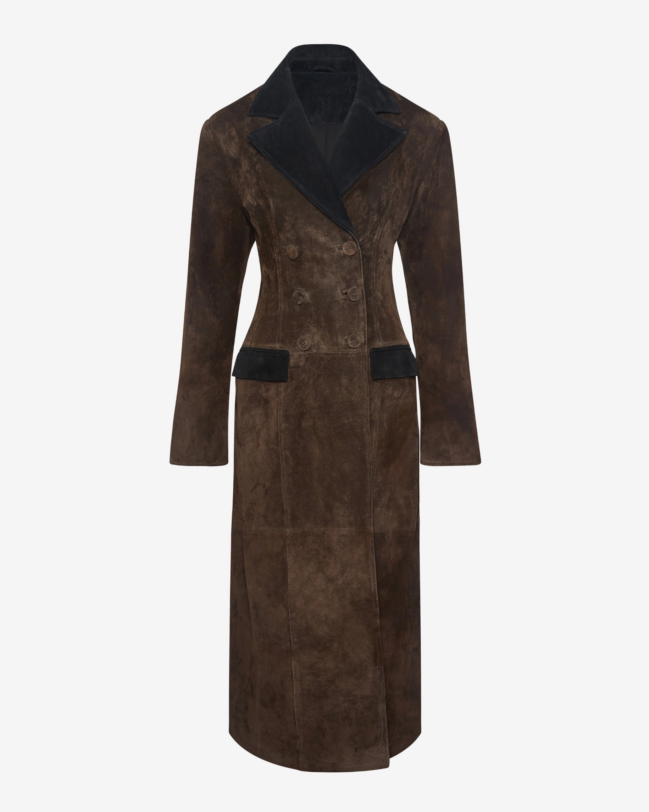 Water resistant coating Soft Interior Brushing Premium Double Breasted Suede Coat