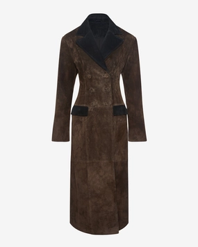 Water resistant coating Soft Interior Brushing Premium Double Breasted Suede Coat