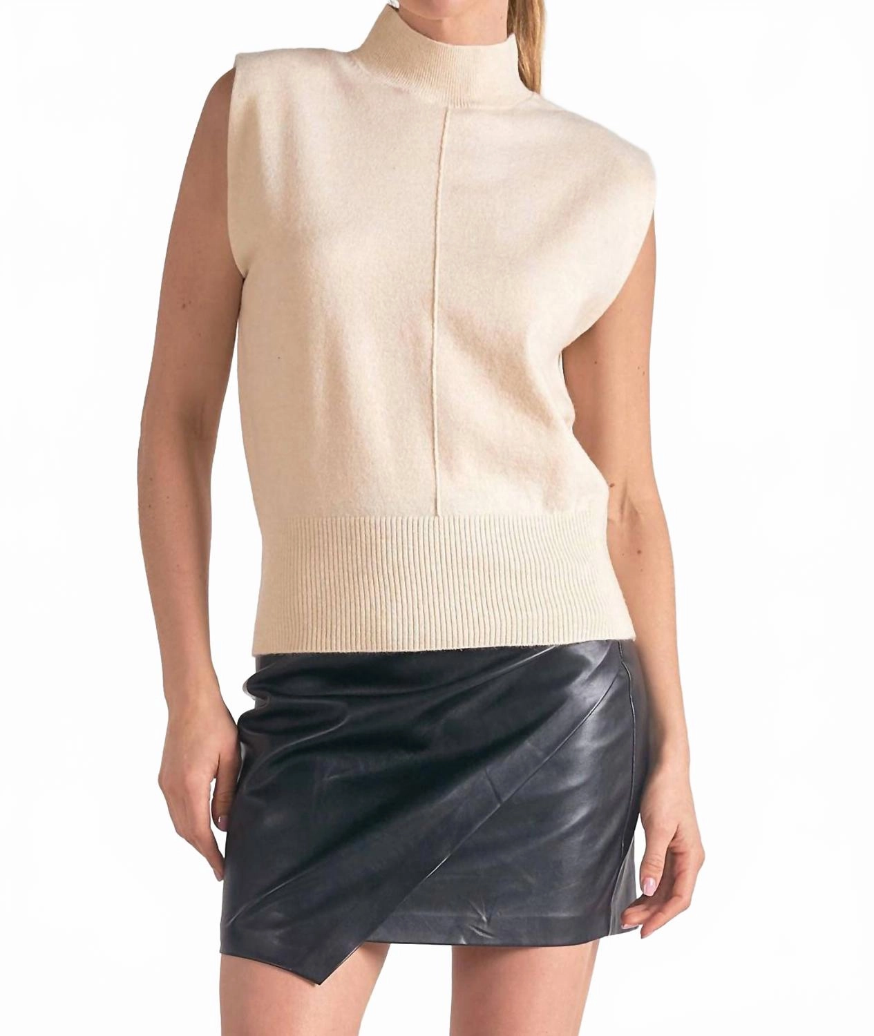 Chelcie Sleeveless Sweater In Off White Versatile Styling