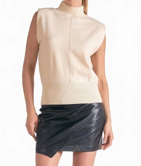 Chelcie Sleeveless Sweater In Off White Effortless Warmth