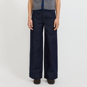 Wide Leg Denim Trousers Indigo Flex Look Lifestyle Choice