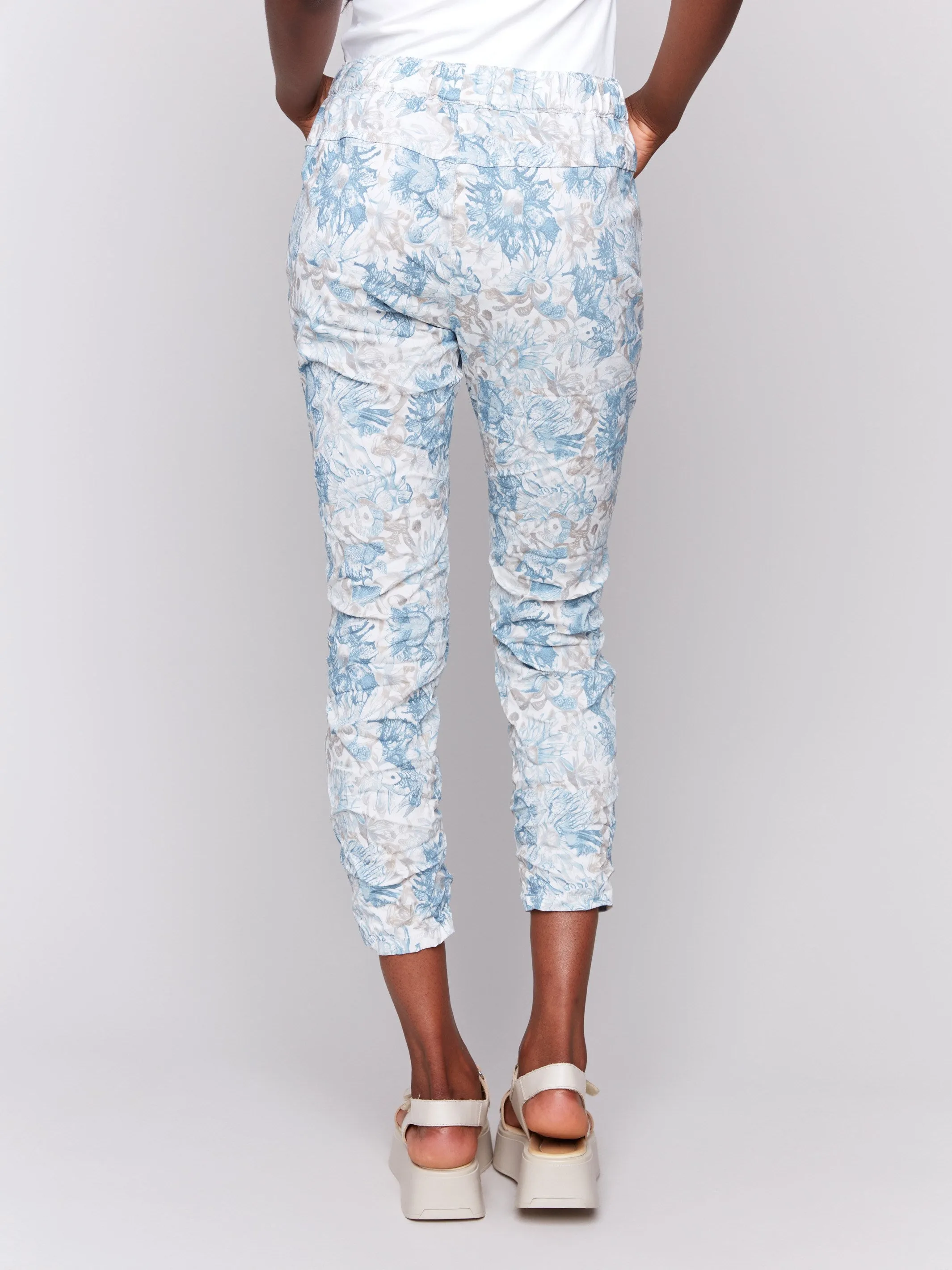 Flex Wear Printed Crinkle Jogger Pants - Coastal