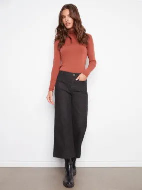 Cozy Wear Printed Patch Pocket Flare Pants - Leopard