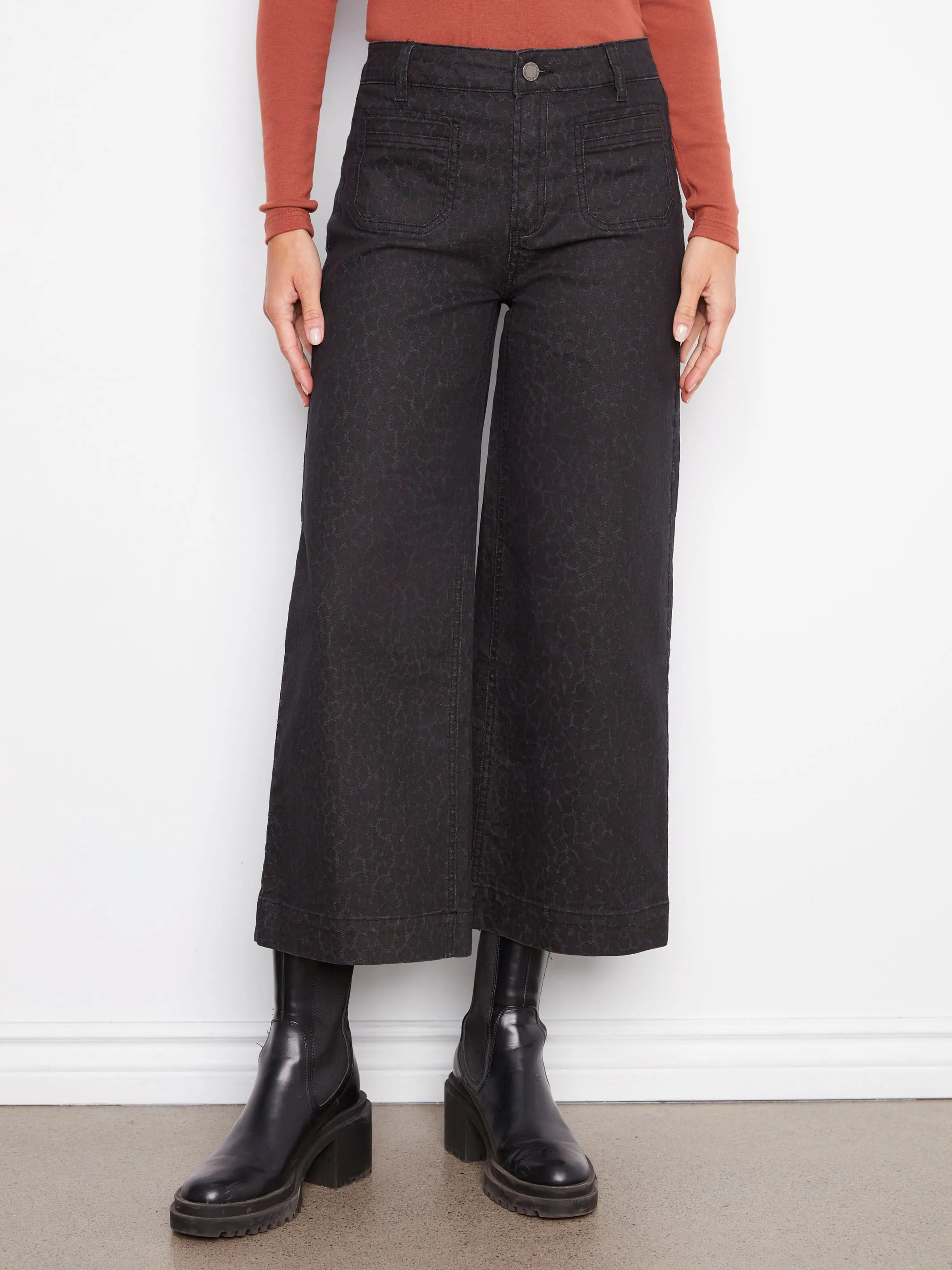 Cozy and Soft Cozy Essentials Printed Patch Pocket Flare Pants - Leopard