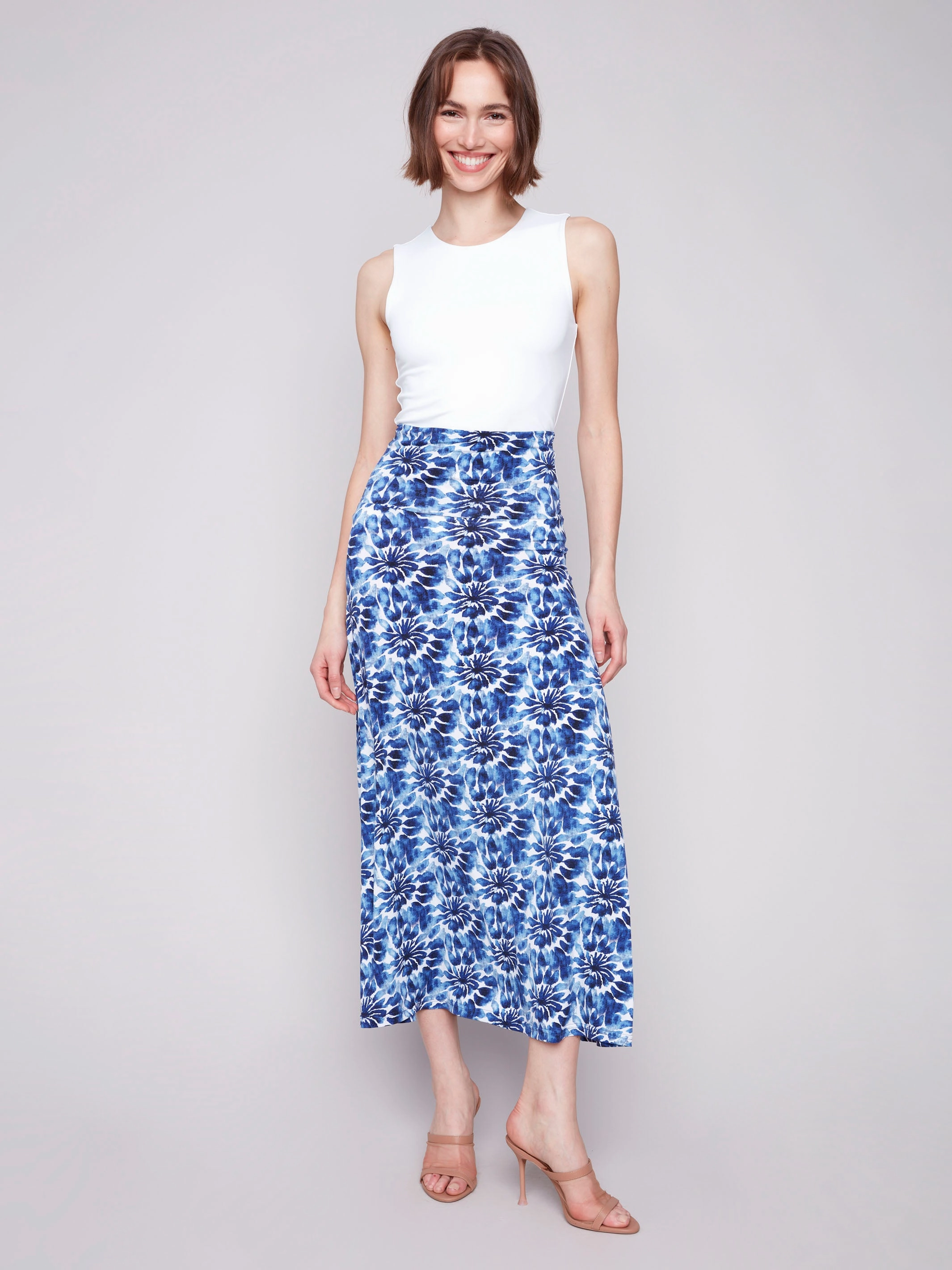 Elegant Feel Breezy Outfit Printed Convertible Skirt & Dress with Removable Straps - Lily