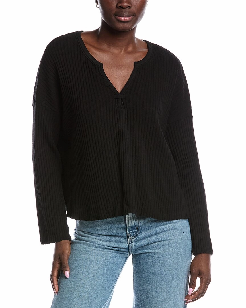 Project Social T Getaway Notch Neck Sweater Rib Pullover Everyday Comfort