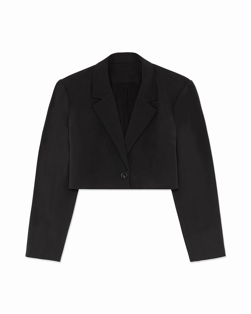 Boxy Cropped Suiting Blazer Anytime Outer Fit