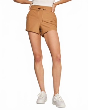 Pull On Infinity Short In Tawny Ventilated Mesh Panels