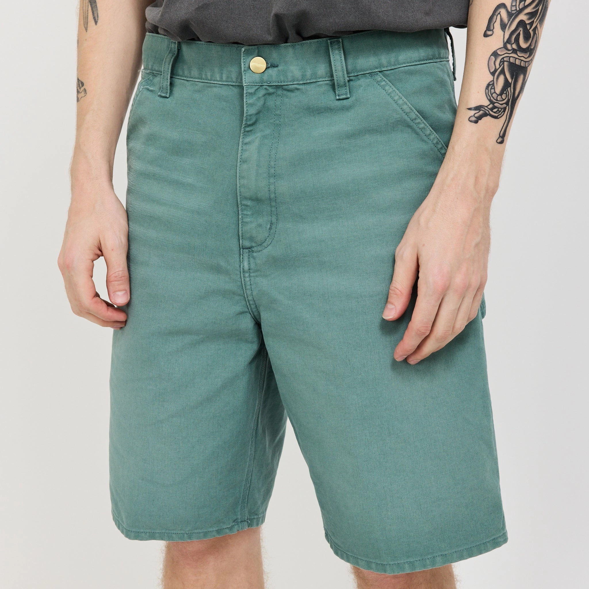 Comfy Active Wear Single Knee Short Silver Pine