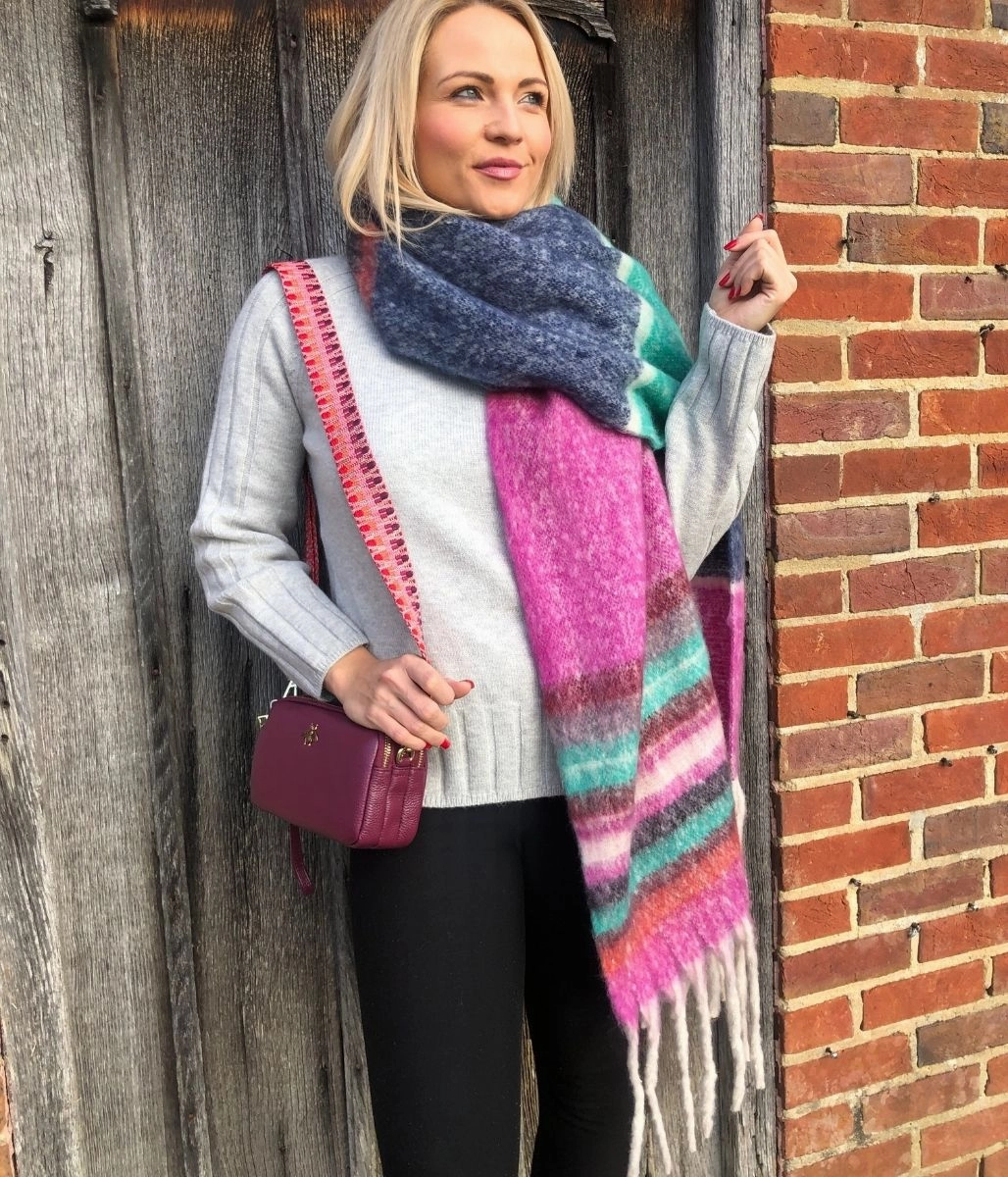 Light Grey Soft Contrast Ribbed Jumper Premium Knitwear Sporty Layers