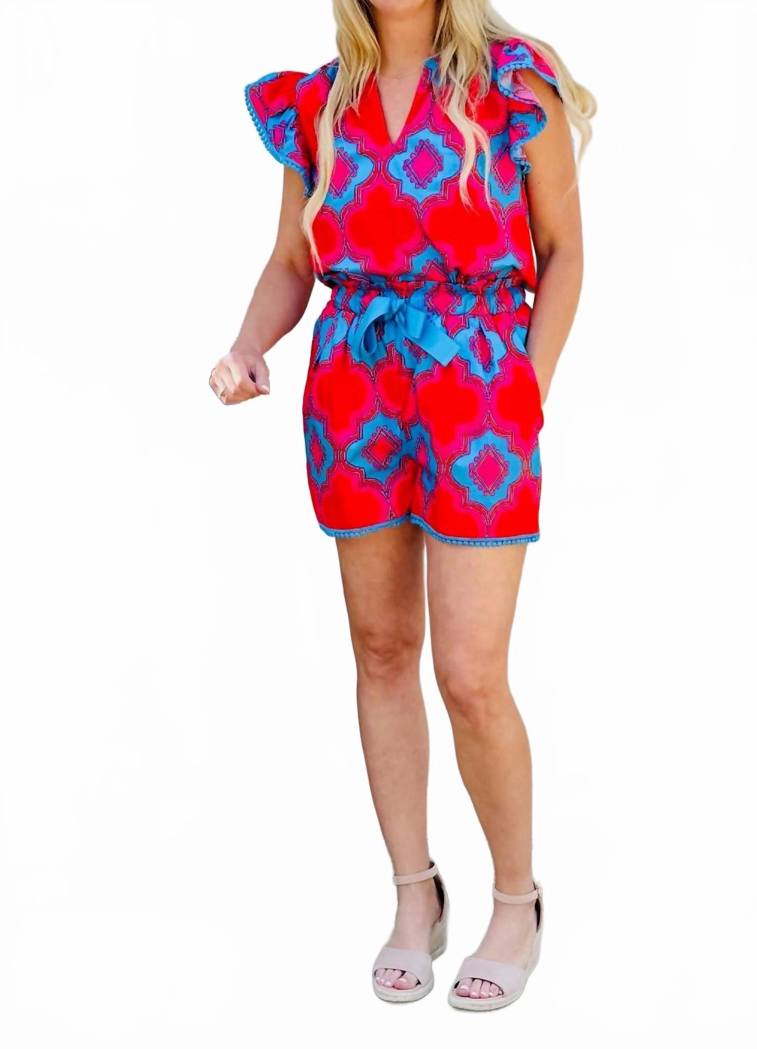 Bella Shorts In Red/blue Pajamas Trend Essential