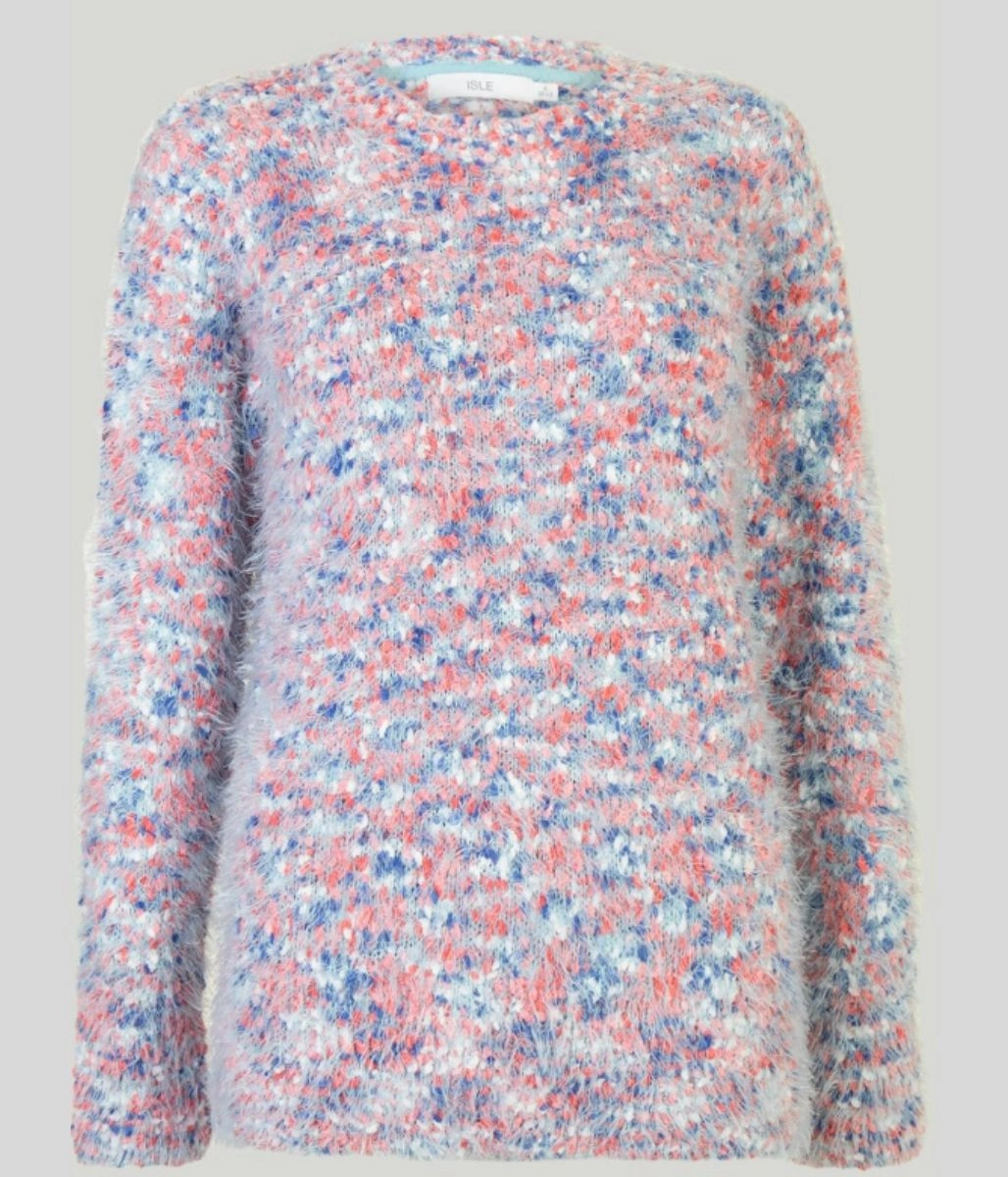 Durable Reinforced Elbows Warm Knitwear Coral Textured Soft Jumper