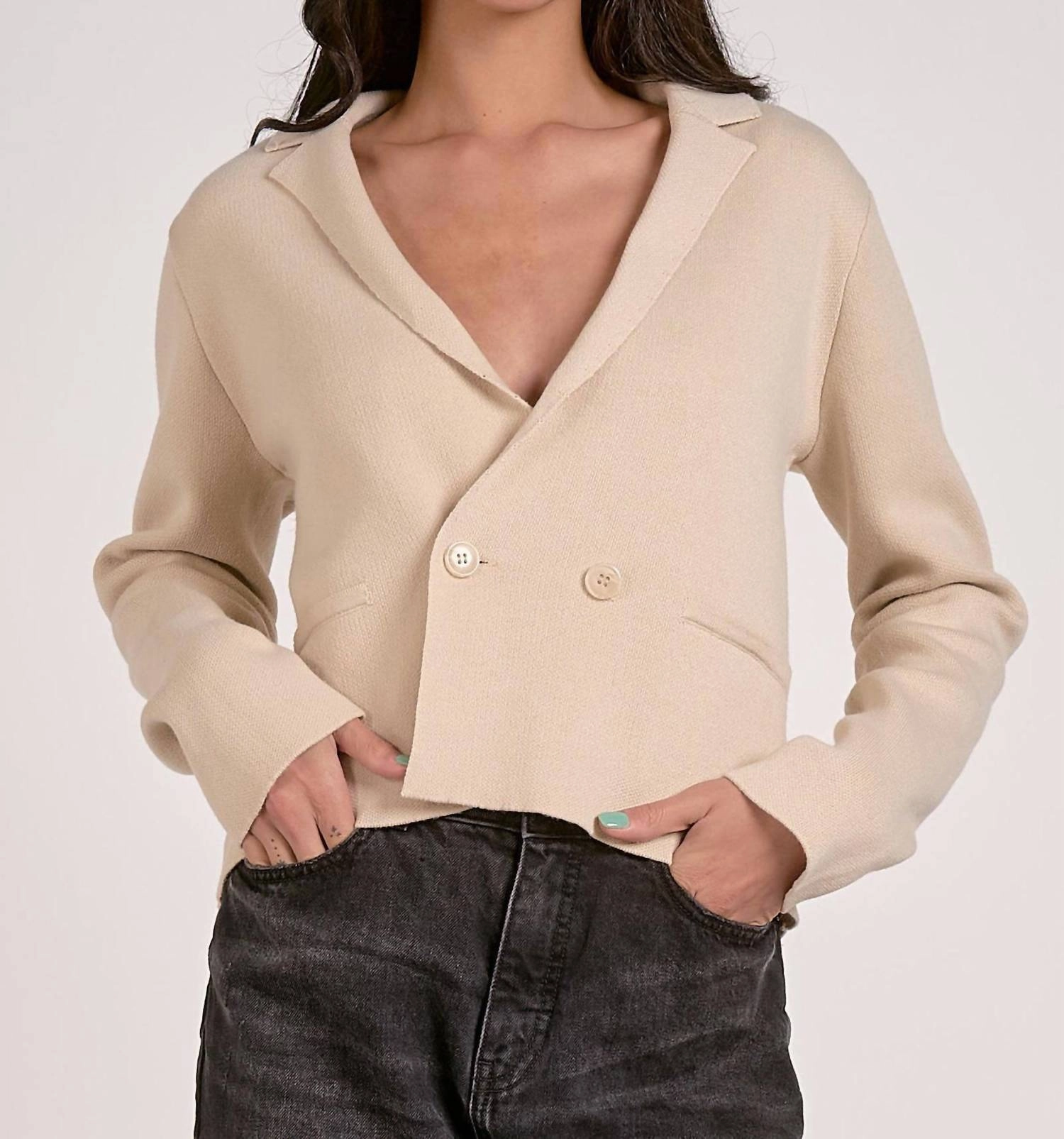 Rocky Blazer Sweater In Natural Cozy Vibe
