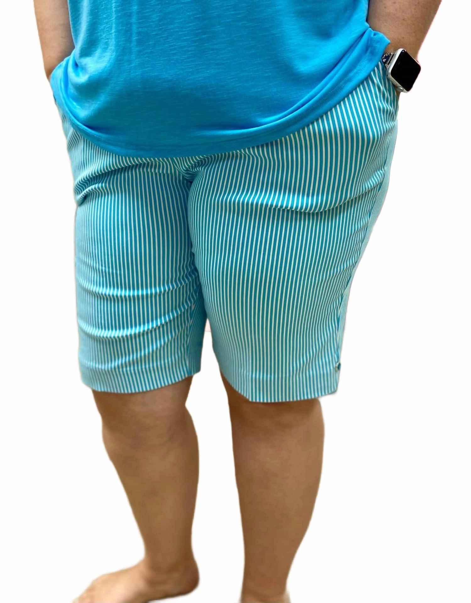 Stripe Knee Short In Seven Seas Eye-catching Design fall shorts