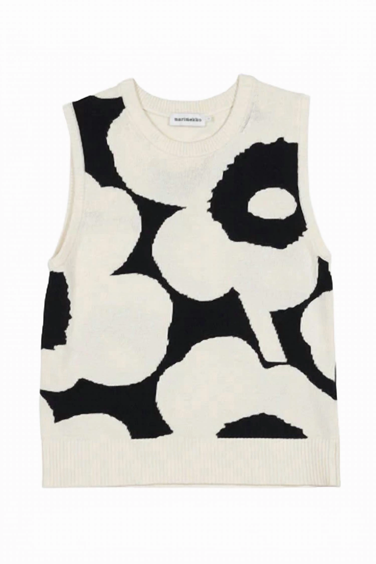 Pioneeri Unikko Sweater Vest In Off White/dark Gray Multi Panel Construction