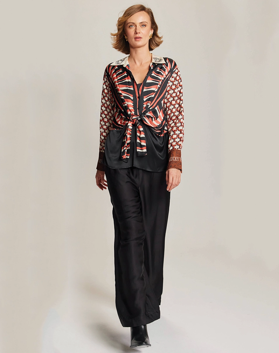 LightweightDesign Comfy Style Reyna Tie Shirt - Rodeo