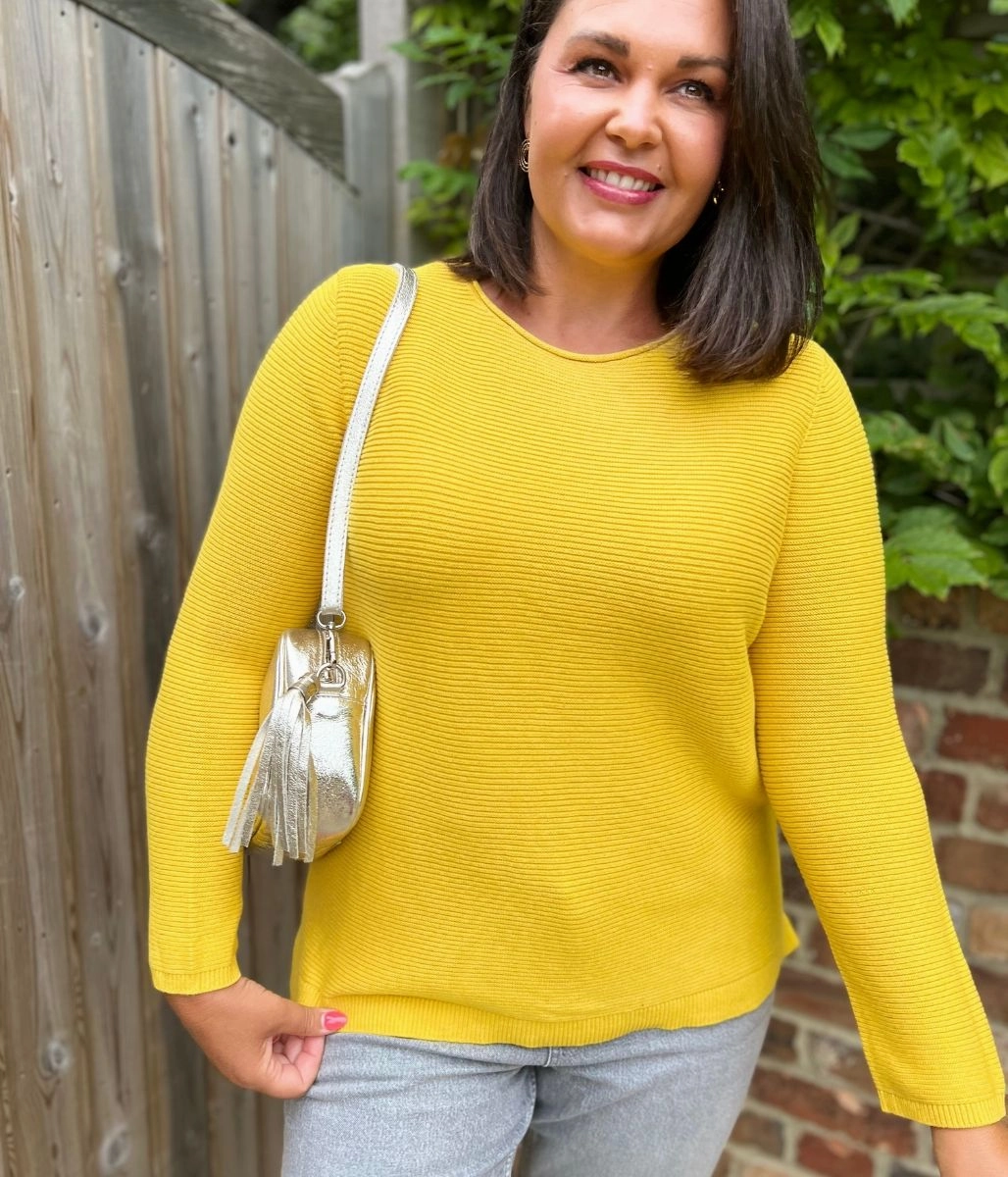 Layer Design Light Layer Yellow Ex Seasalt Cotton Makers Ribbed Jumper