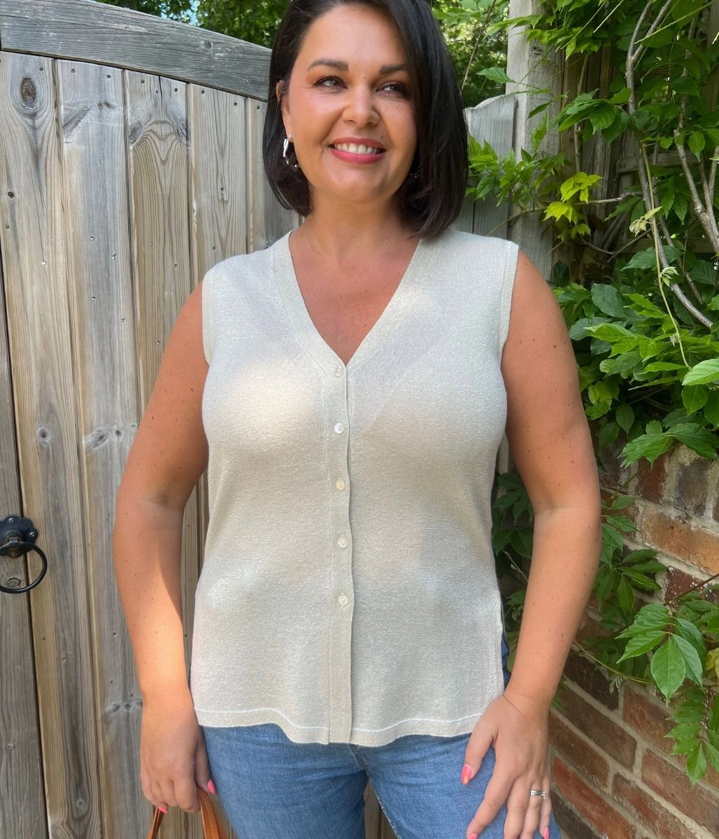 Functional Fashion Gold Metallic Waistcoat