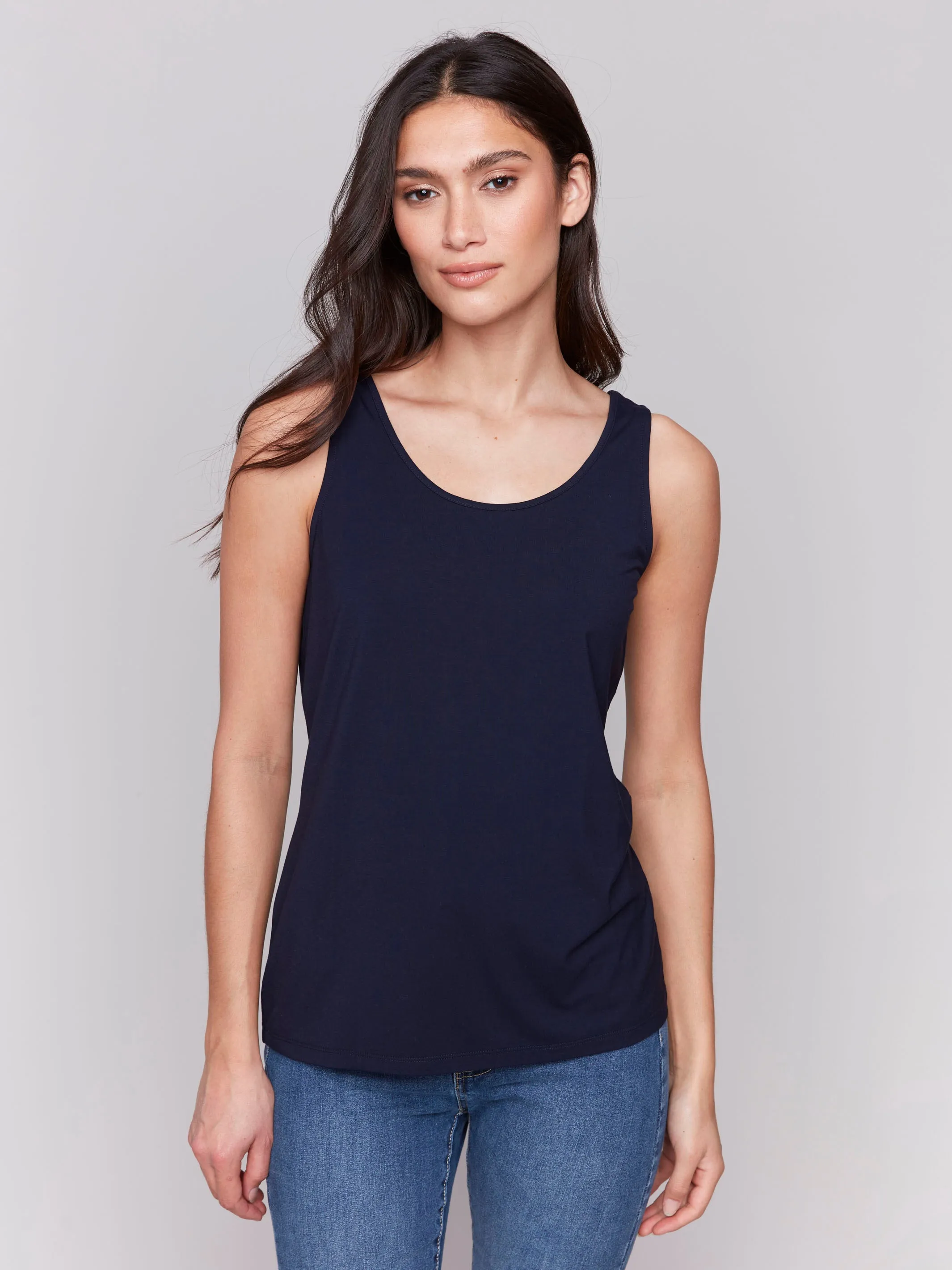 Reversible Bamboo Cami - Navy Eco Friendly Material Laser Cut Ventilation Holes