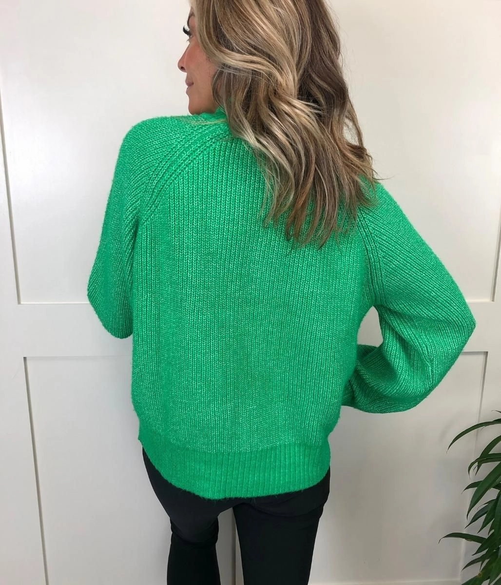 Sleek Knit Snuggle Layers Rich Green Rib Knit Jumper