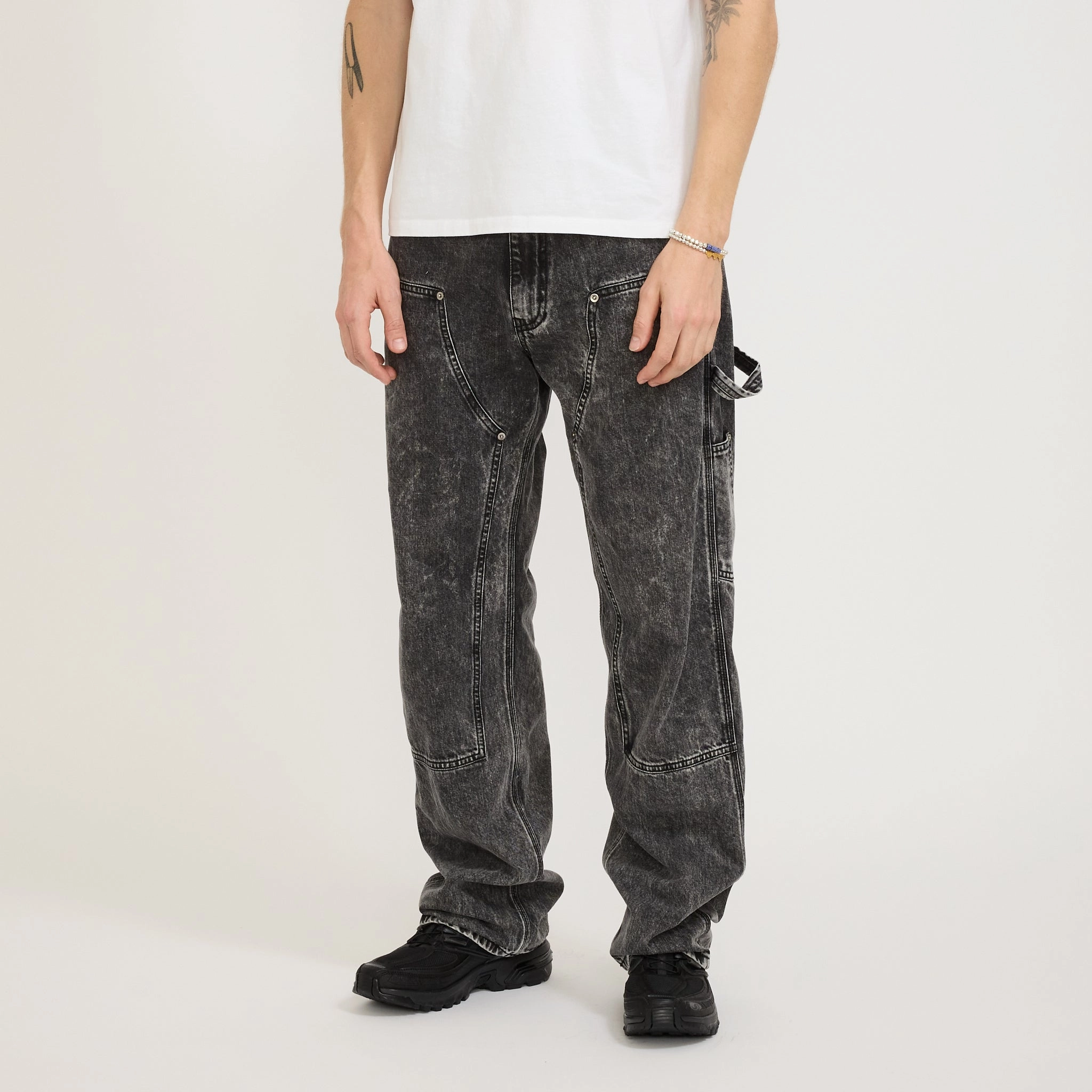 Acid Wash Denim Carpenter Jean Black Airy Touch Daily Wear Summer Vibes Music Event