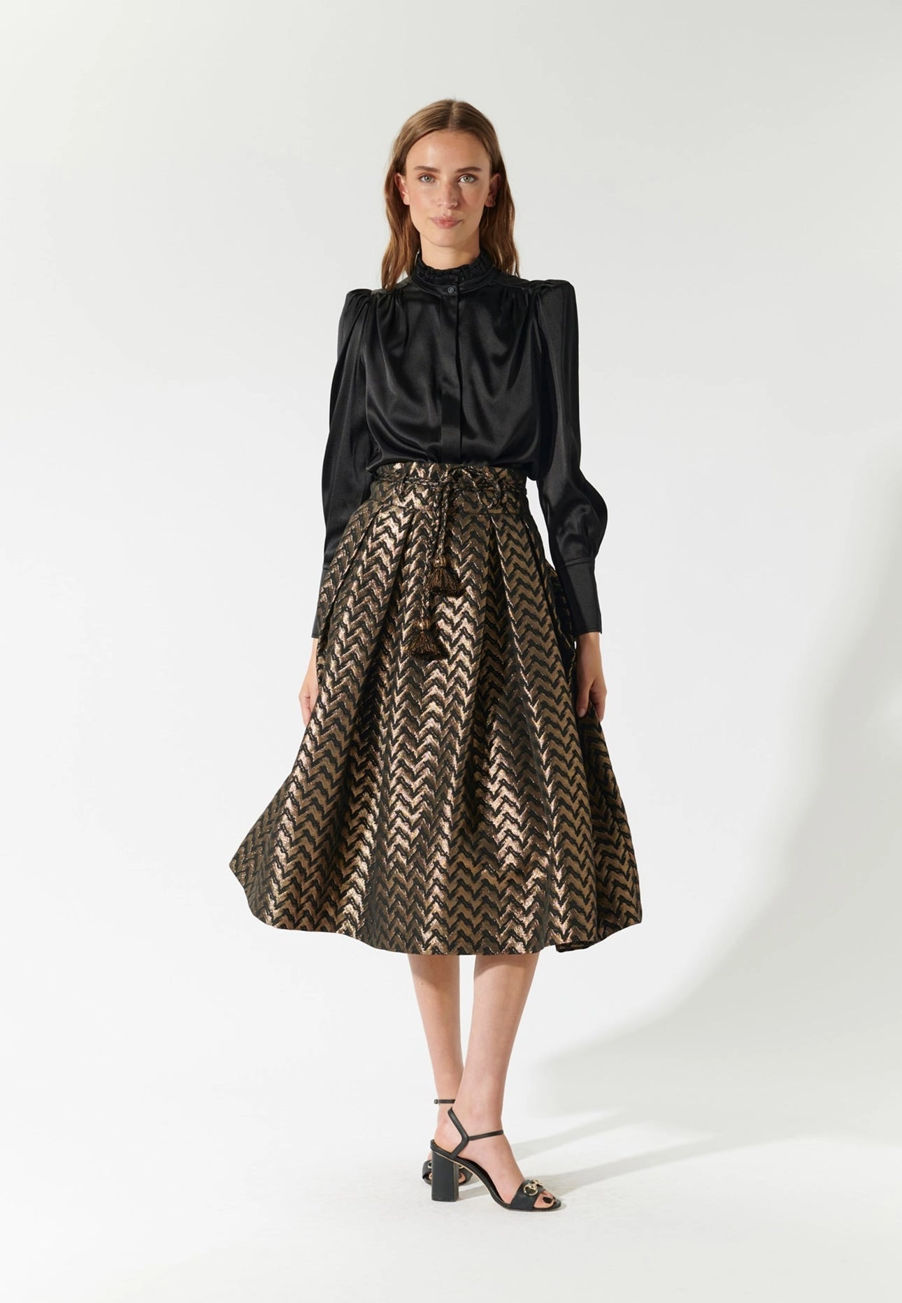 Stylish Jacket Minimalist Collar Robertadea Blouse - Black