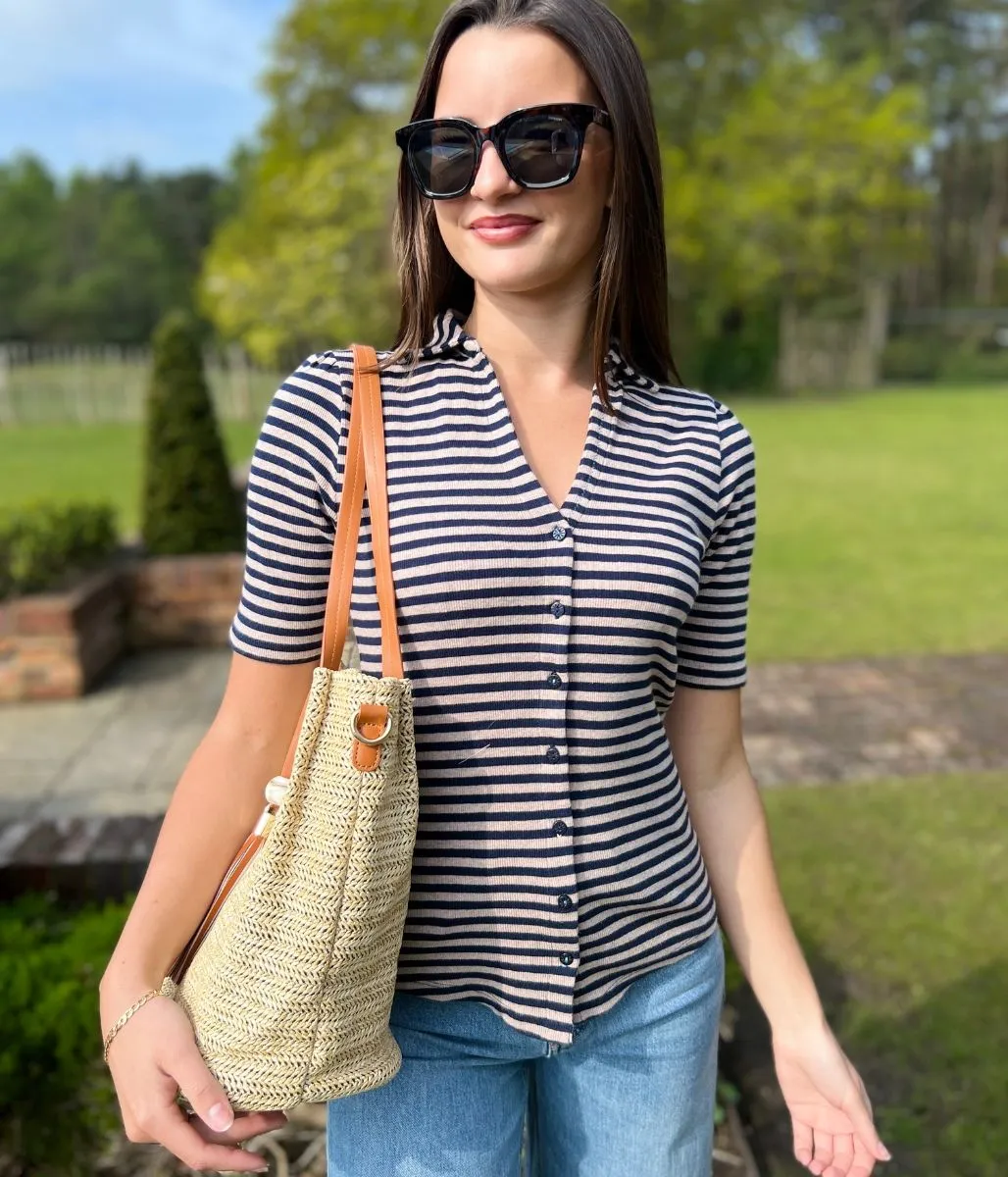 Rosie Rib Stripe Shirt CrewNeck